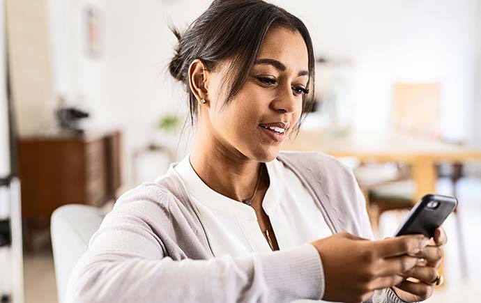 Lady using a smartphone